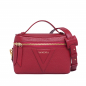 Preview: Shoulder bag made of wine red calfskin leather